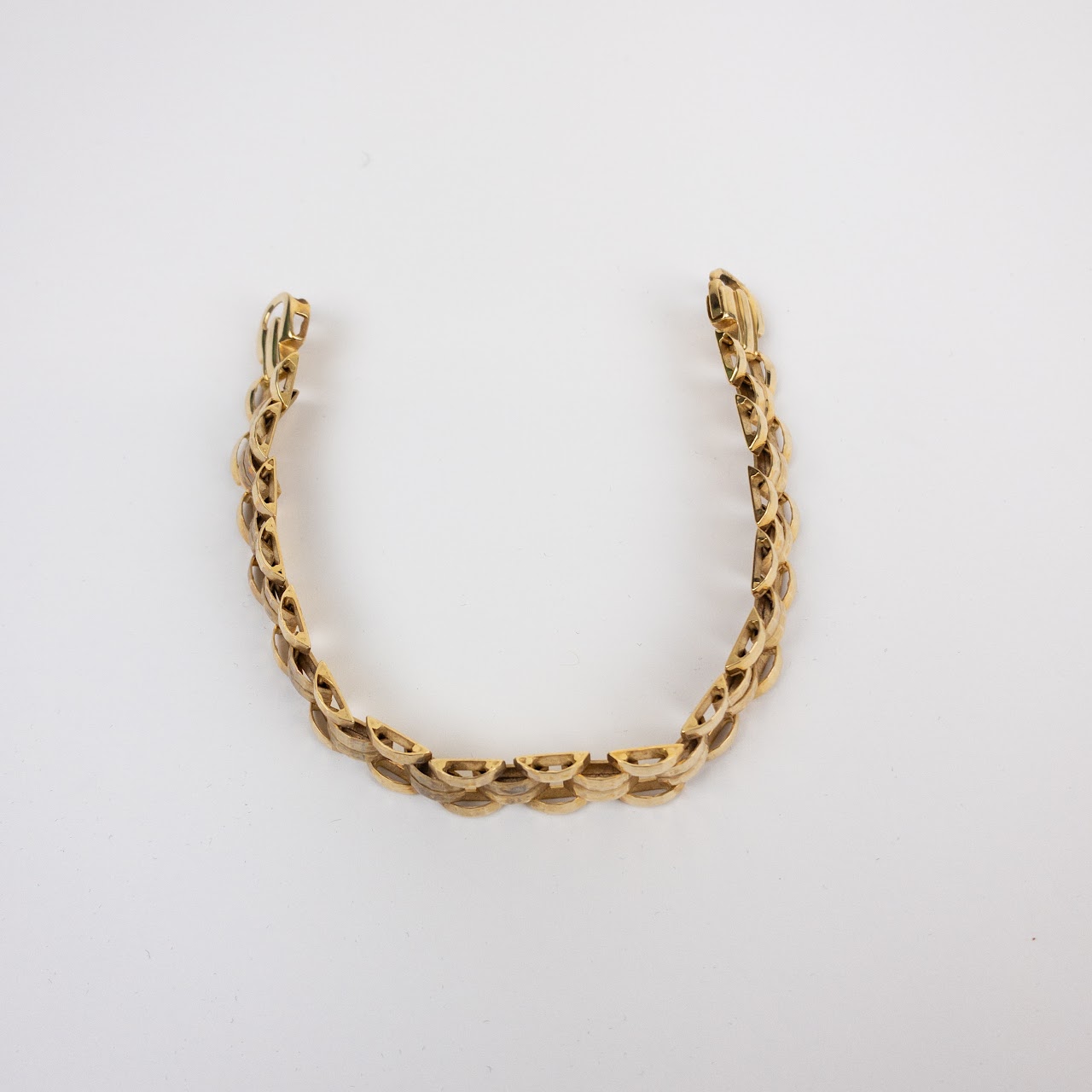 14K Gold Faceted Link Bracelet