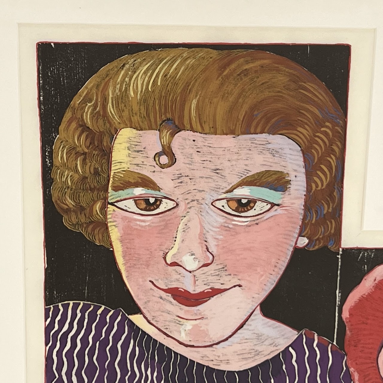 Audrey Christie 'Big Bow' Signed Woodcut