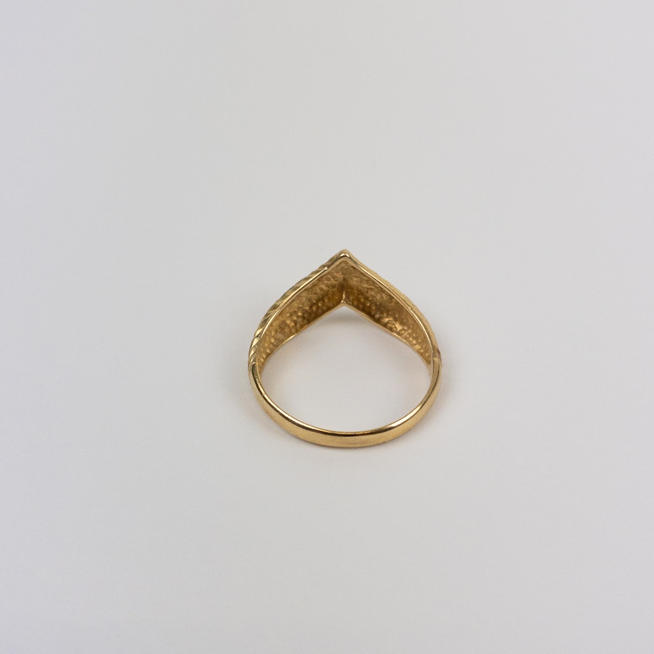 14K Gold Diamond-Cut Wishbone Ring