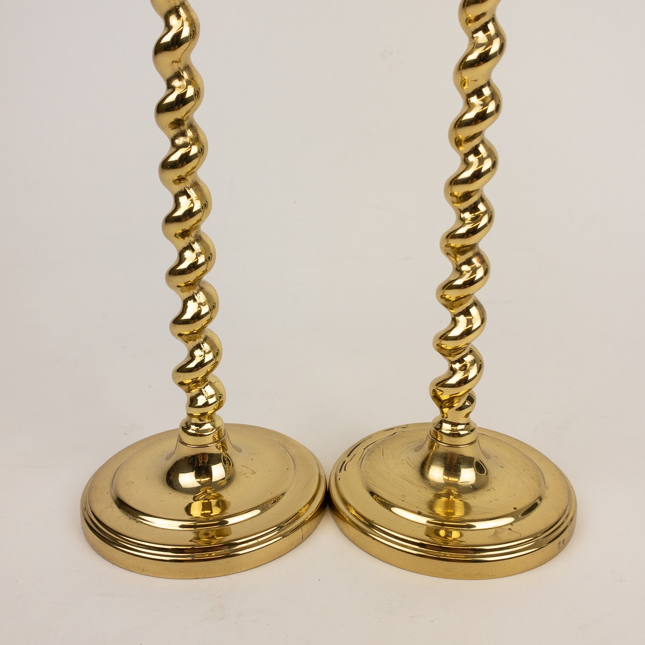 Baldwin Brass Barley Twist Candlestick Pair