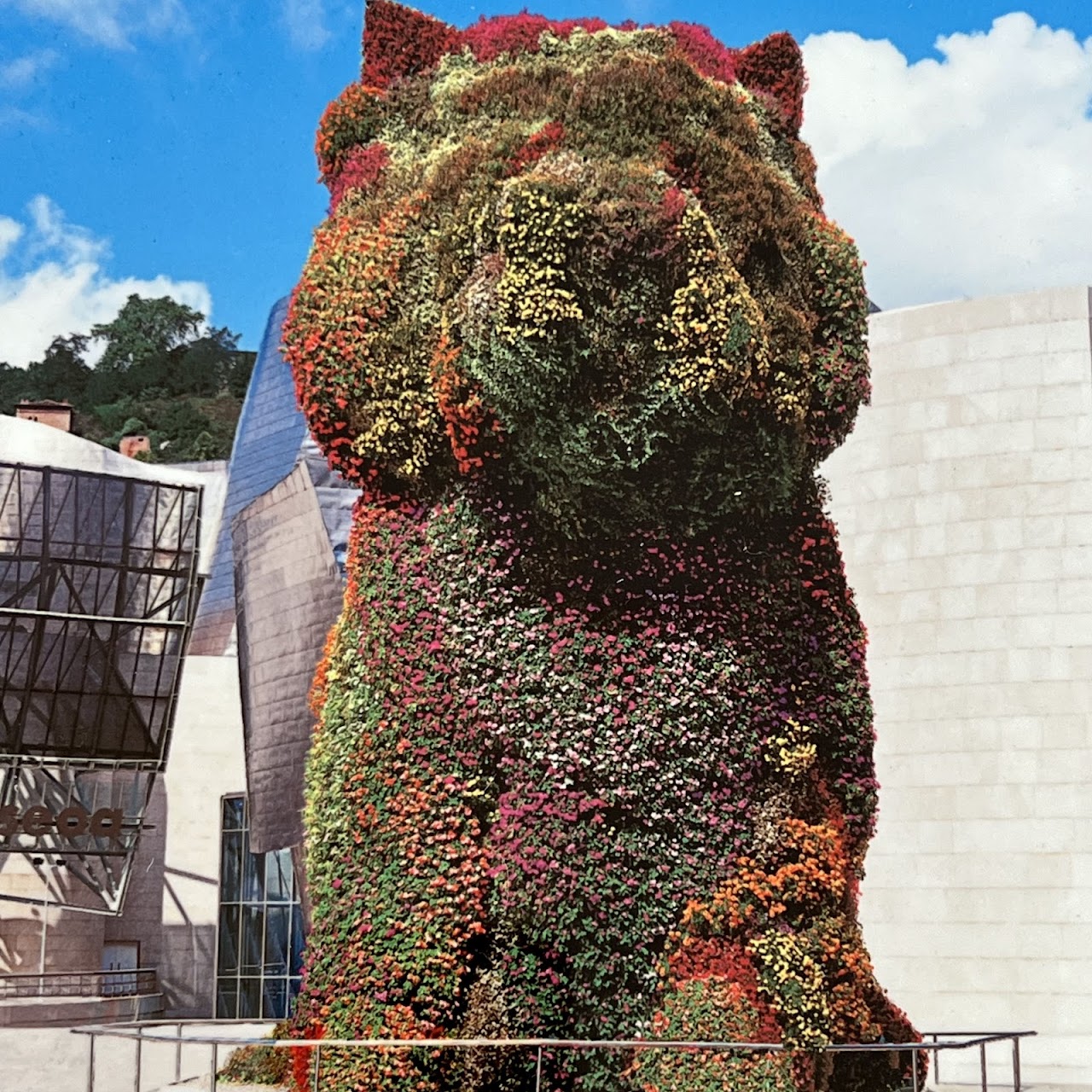 Guggenheim Bilbao Panoramic and Jeff Koons 'Puppy' Tako Photograph Block Pair