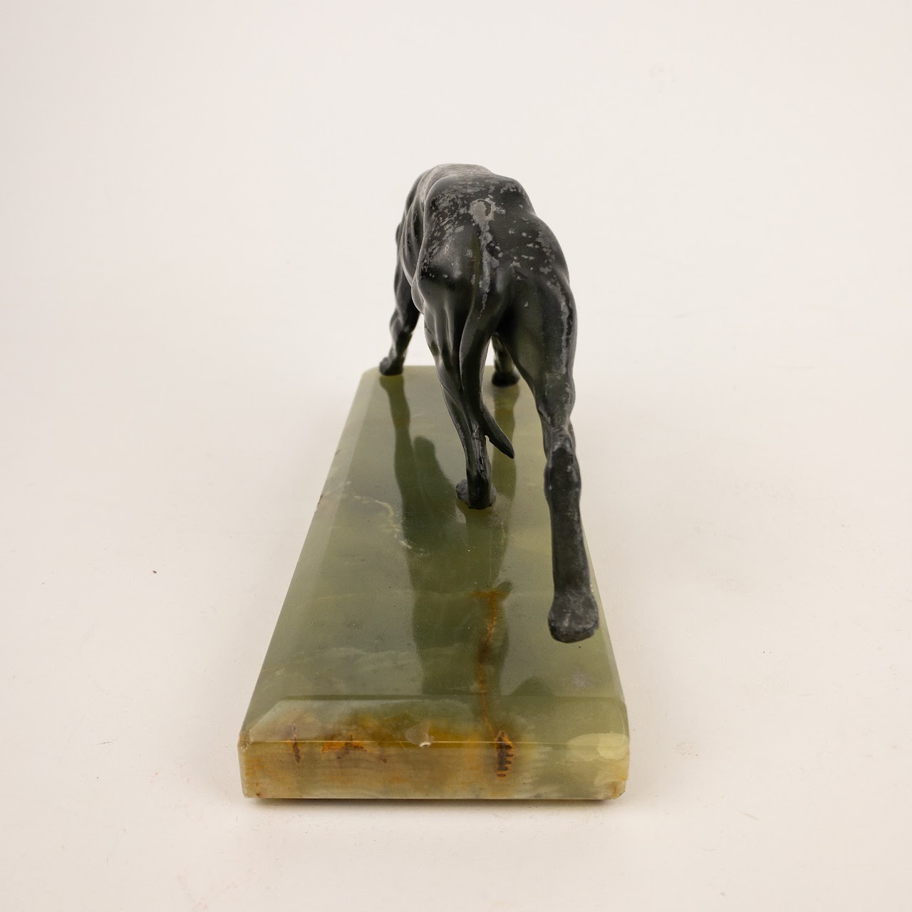 Bronze  & Green Onyx Greyhound Sculpture