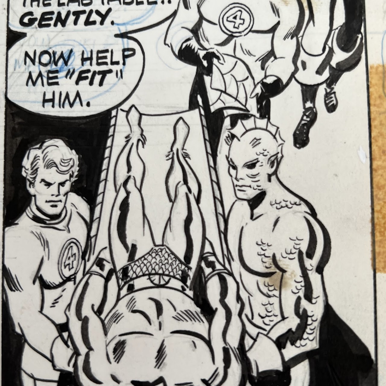 Don Heck Original 1973 Marvel Comics 'Sub-Mariner' No. 67 Ink Drawing Panel