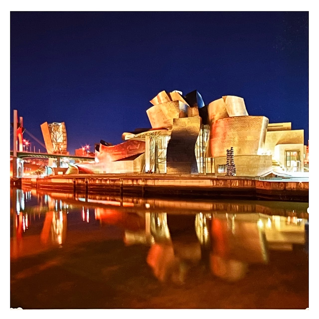 Guggenheim Bilbao Panoramic and Jeff Koons 'Puppy' Tako Photograph Block Pair