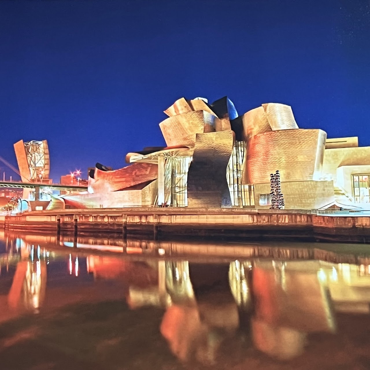 Guggenheim Bilbao Panoramic and Jeff Koons 'Puppy' Tako Photograph Block Pair