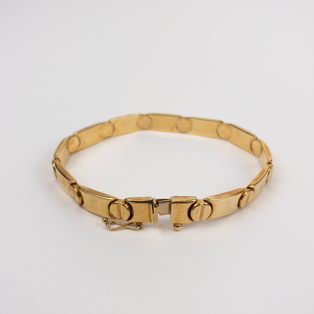 14K Gold Articulated Screw Link Bracelet