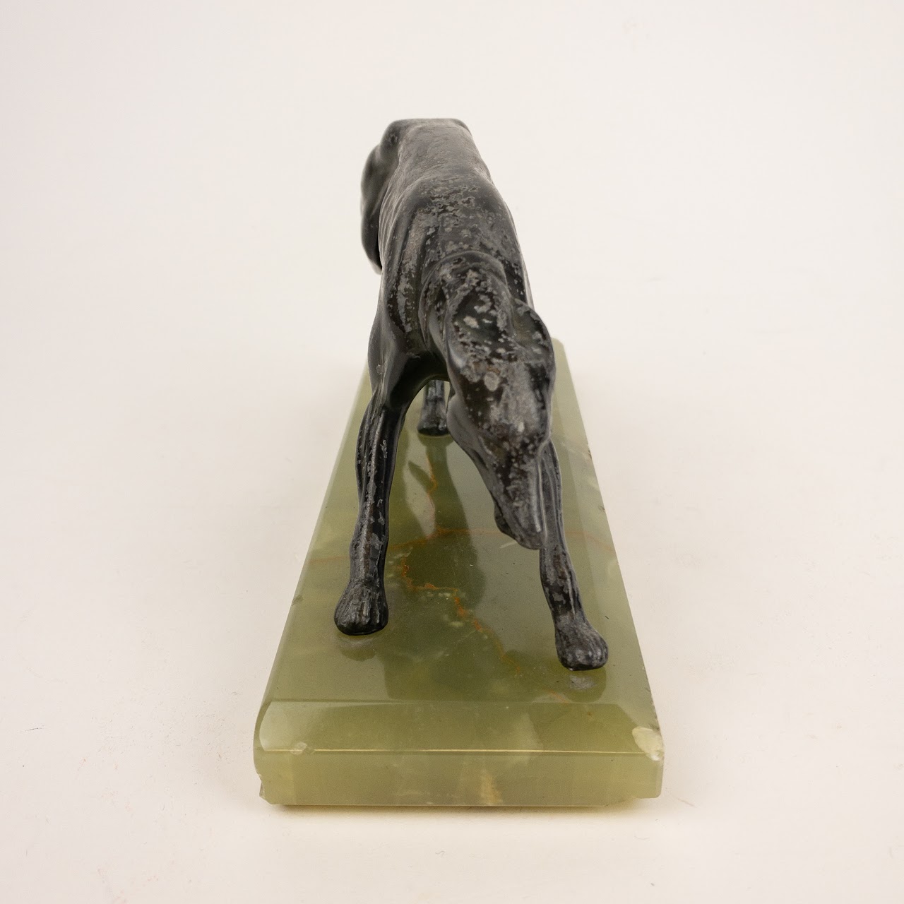 Bronze  & Green Onyx Greyhound Sculpture