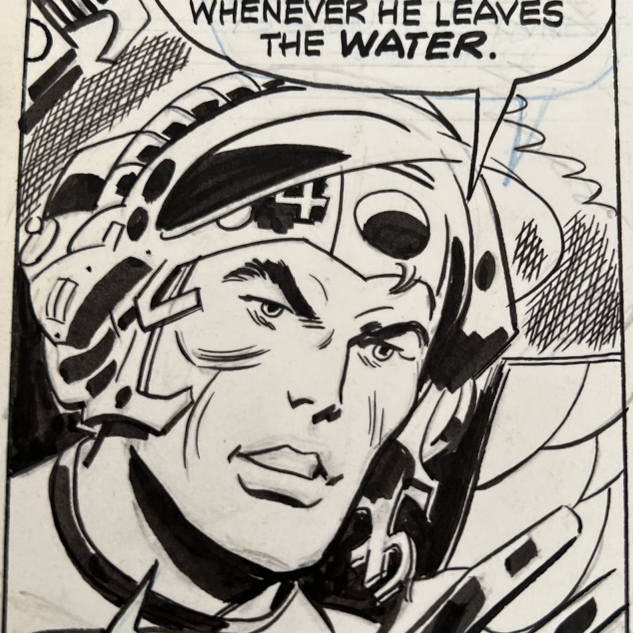 Don Heck Original 1973 Marvel Comics 'Sub-Mariner' No. 67 Ink Drawing Panel