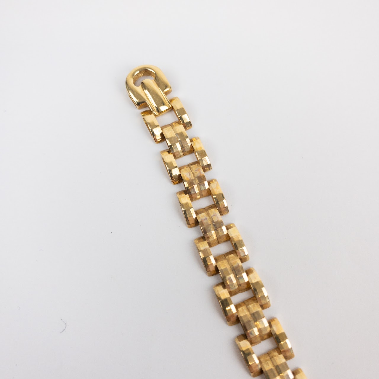 14K Gold Faceted Link Bracelet