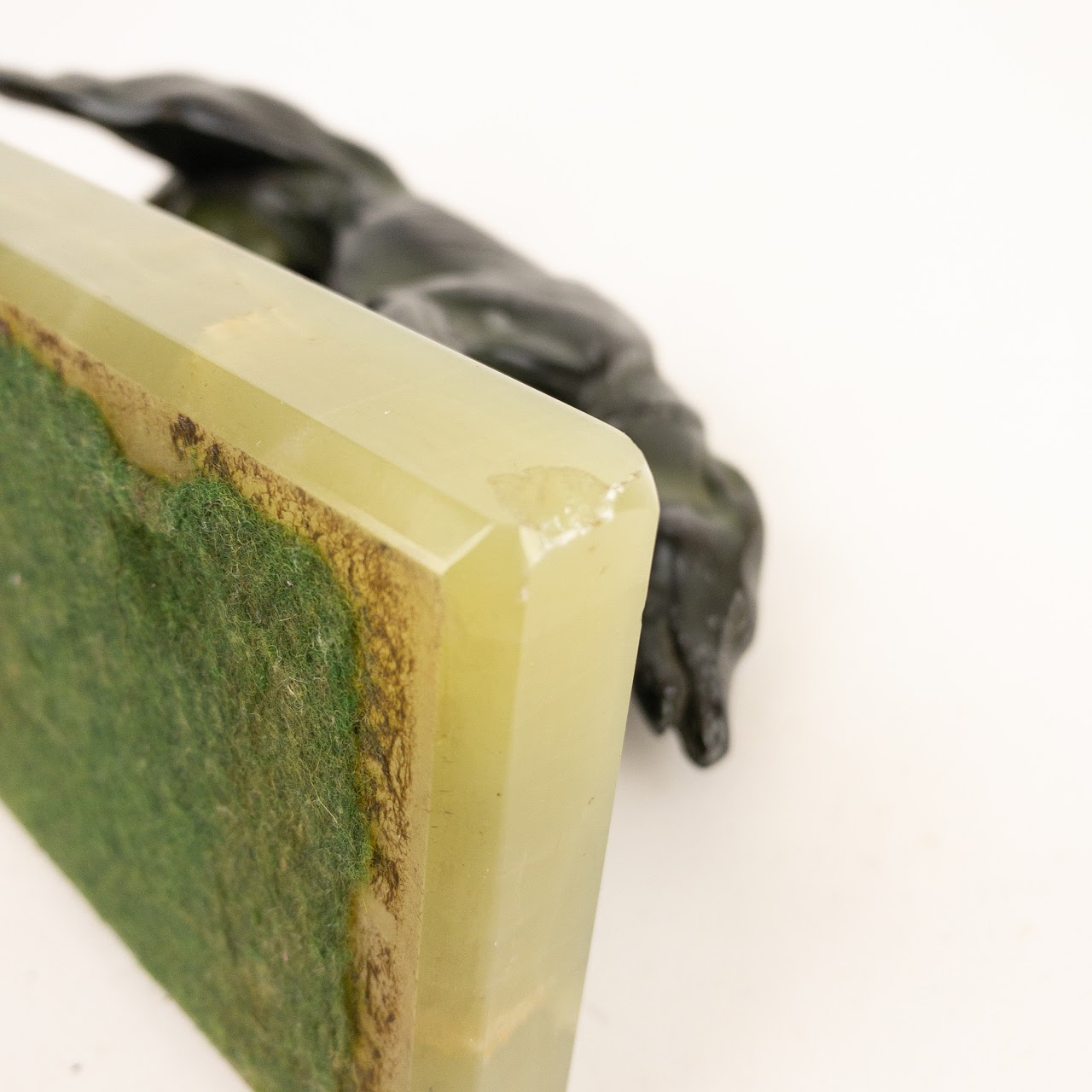 Bronze  & Green Onyx Greyhound Sculpture