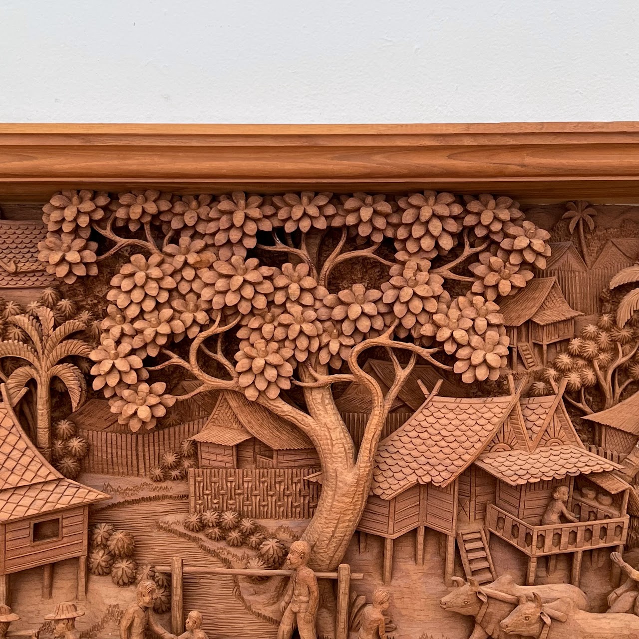 Filipino Teak Three-Dimensional Large Scale Wood Carving