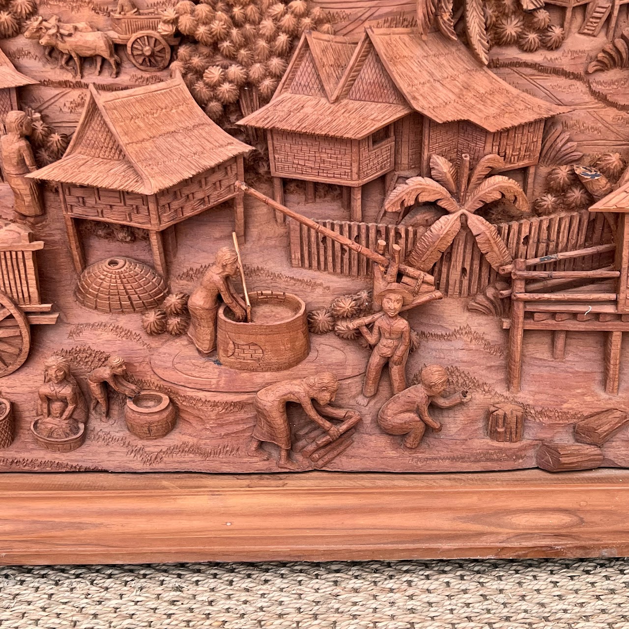 Filipino Teak Three-Dimensional Large Scale Wood Carving