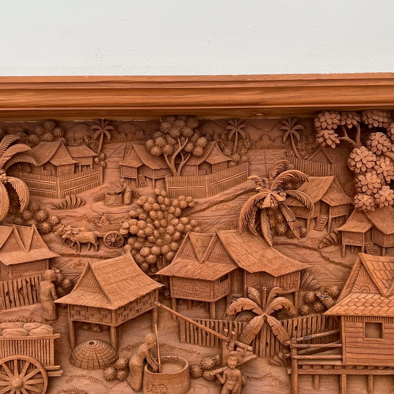 Filipino Teak Three-Dimensional Large Scale Wood Carving