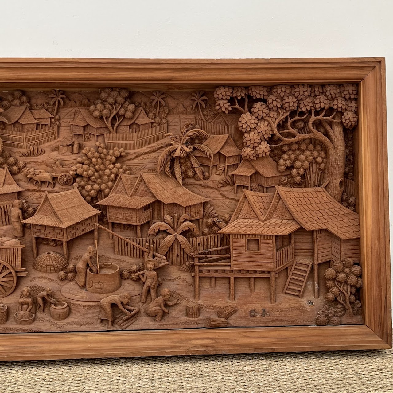 Filipino Teak Three-Dimensional Large Scale Wood Carving