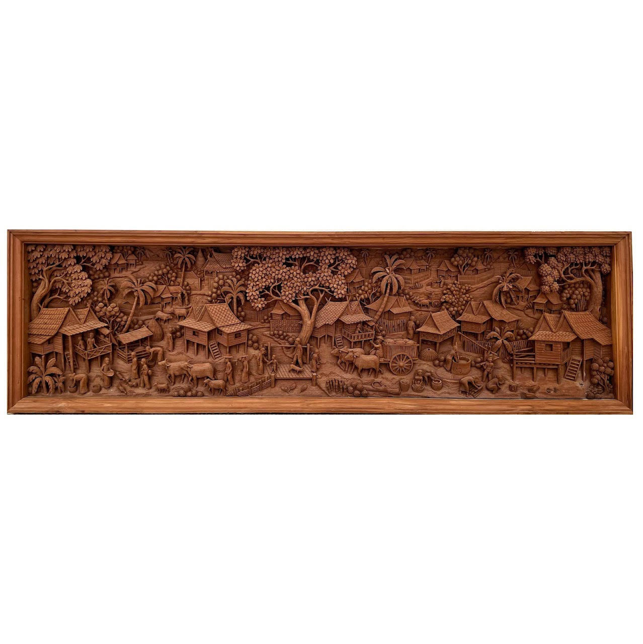 Filipino Teak Three-Dimensional Large Scale Wood Carving