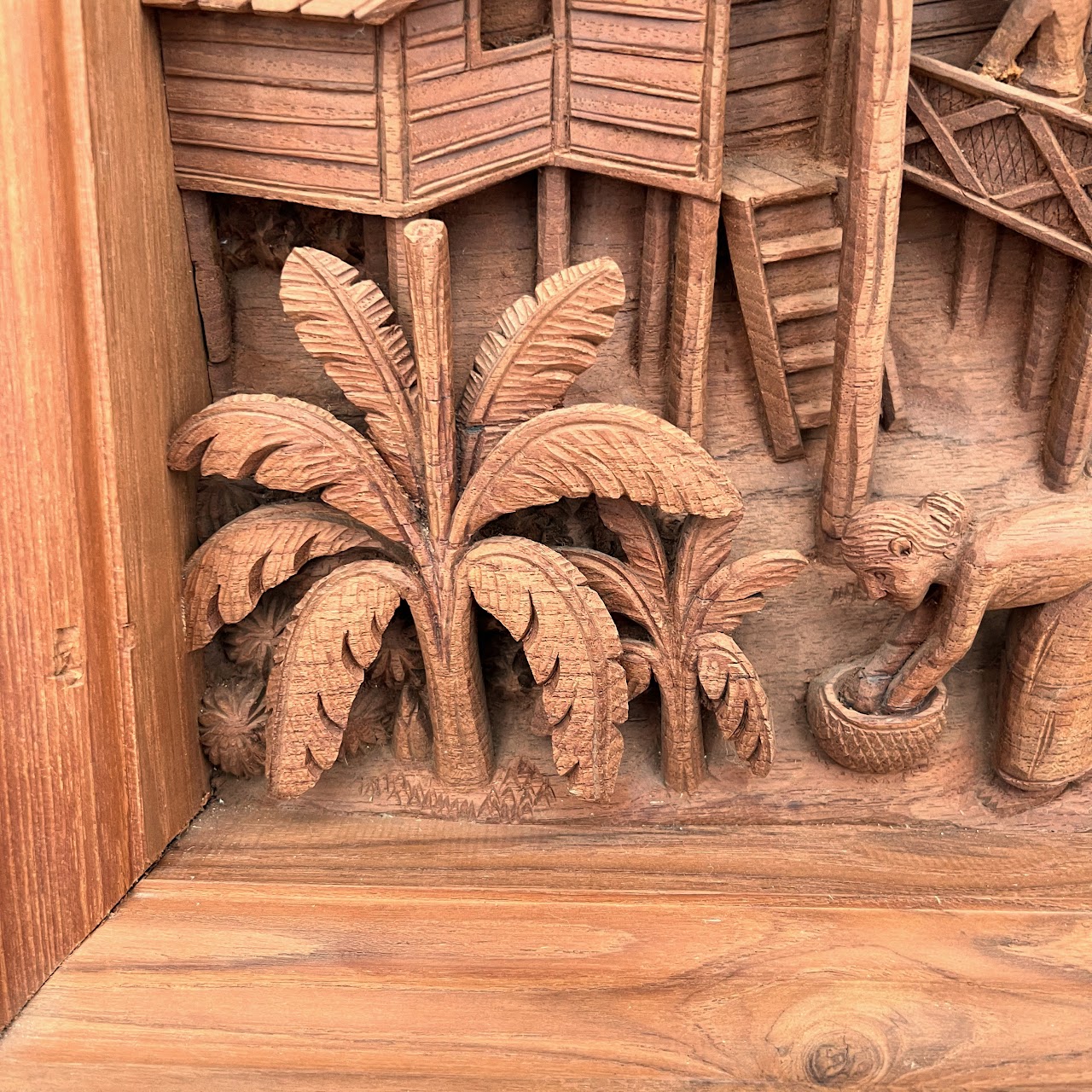 Filipino Teak Three-Dimensional Large Scale Wood Carving