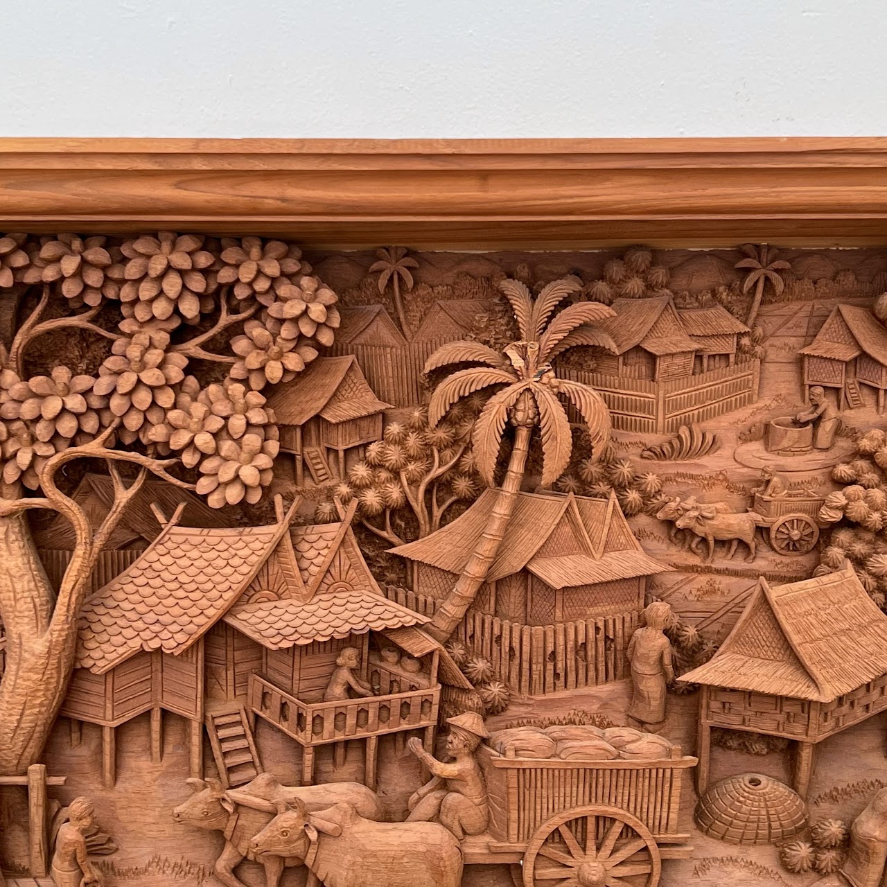 Filipino Teak Three-Dimensional Large Scale Wood Carving