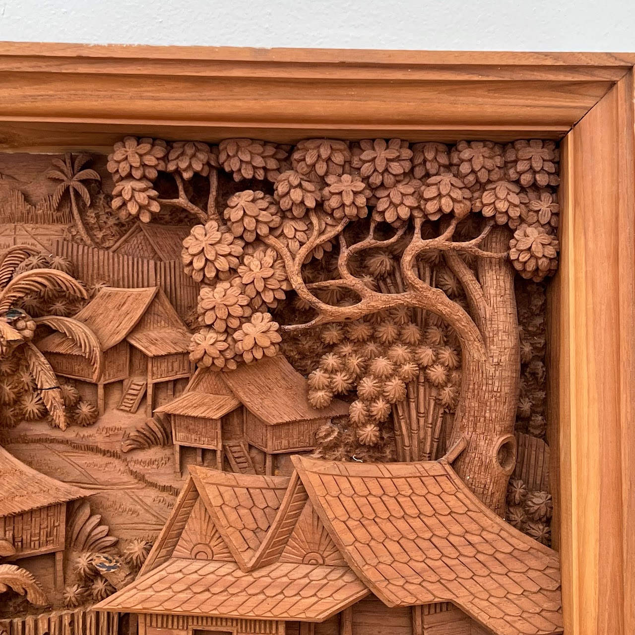 Filipino Teak Three-Dimensional Large Scale Wood Carving