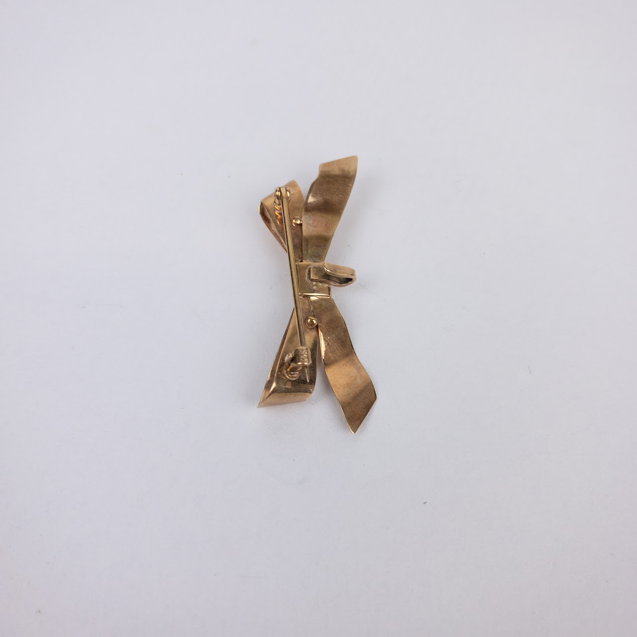 14K Gold Bow Brooch