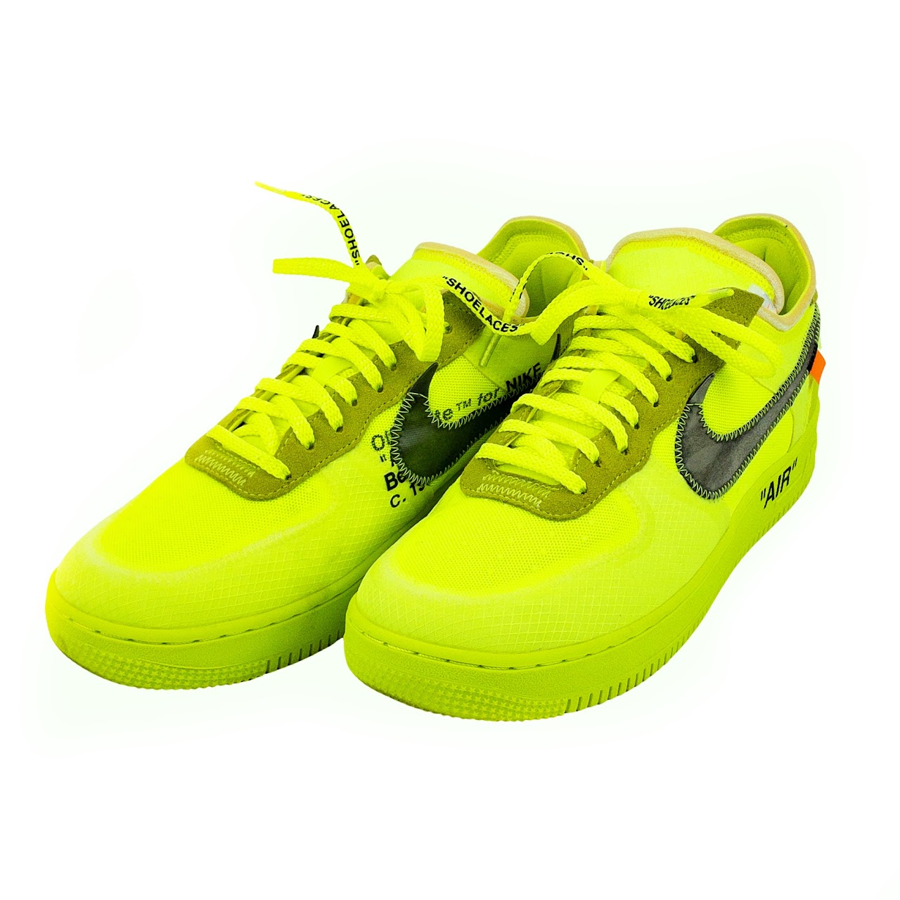 Nike x Off White Neon Air Force 1 Sneakers