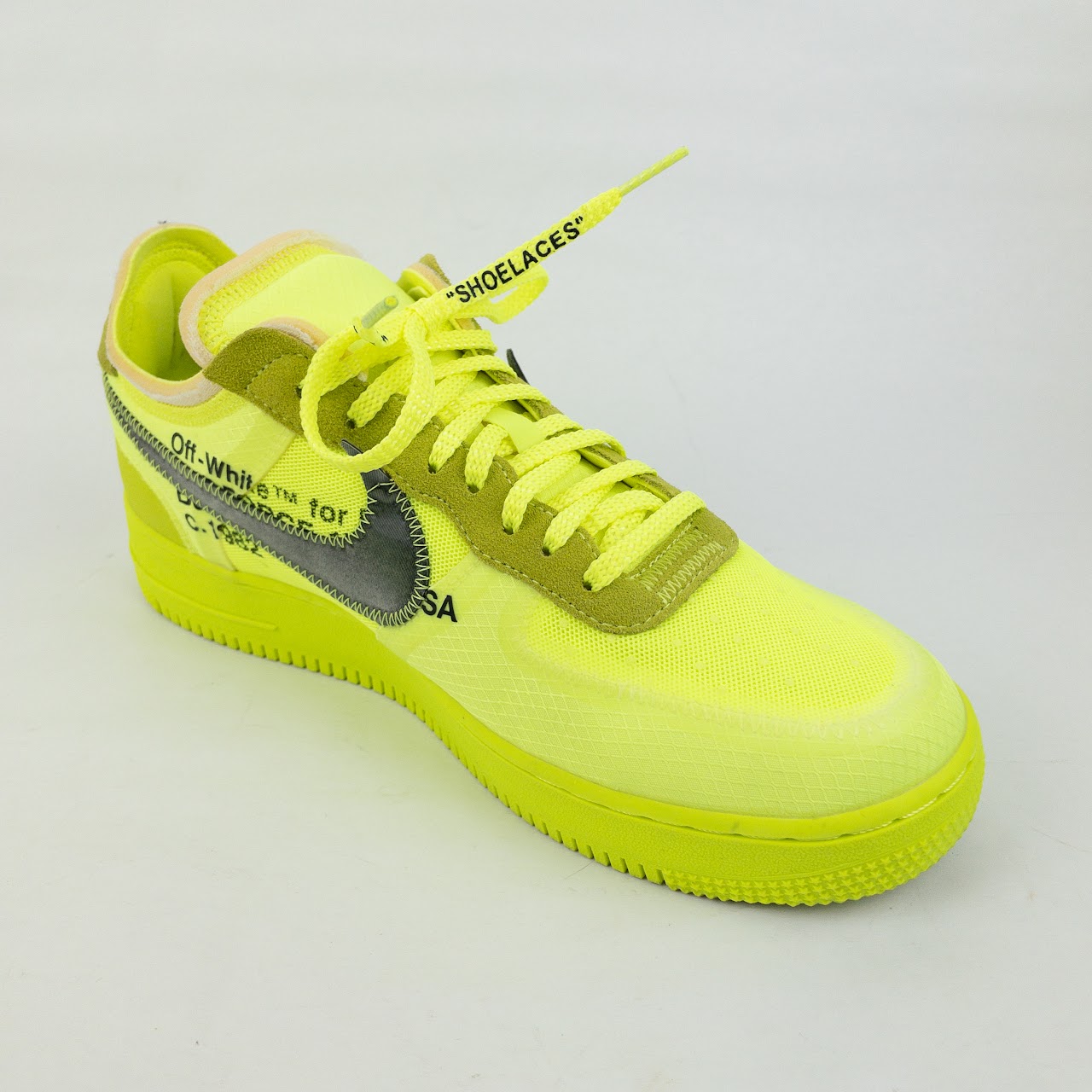 Nike x Off White Neon Air Force 1 Sneakers