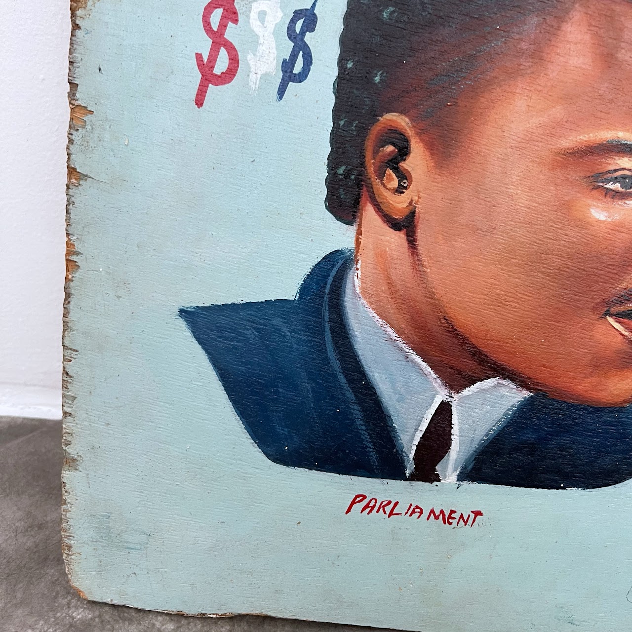 Ghanaian Vintage Hand-Painted Barber Shop Sign