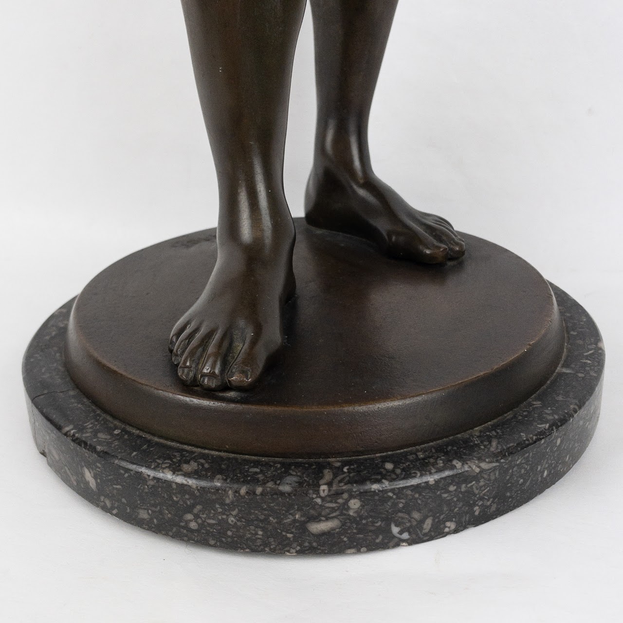 Leonardi Signed Bronze Standing Man Statue On Marble Base