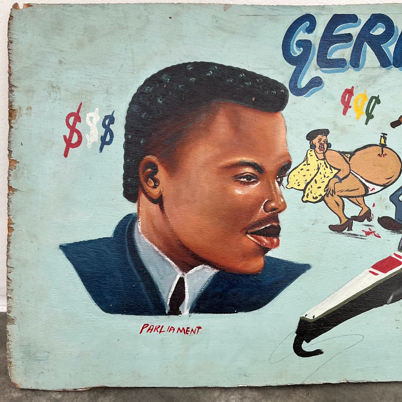 Ghanaian Vintage Hand-Painted Barber Shop Sign