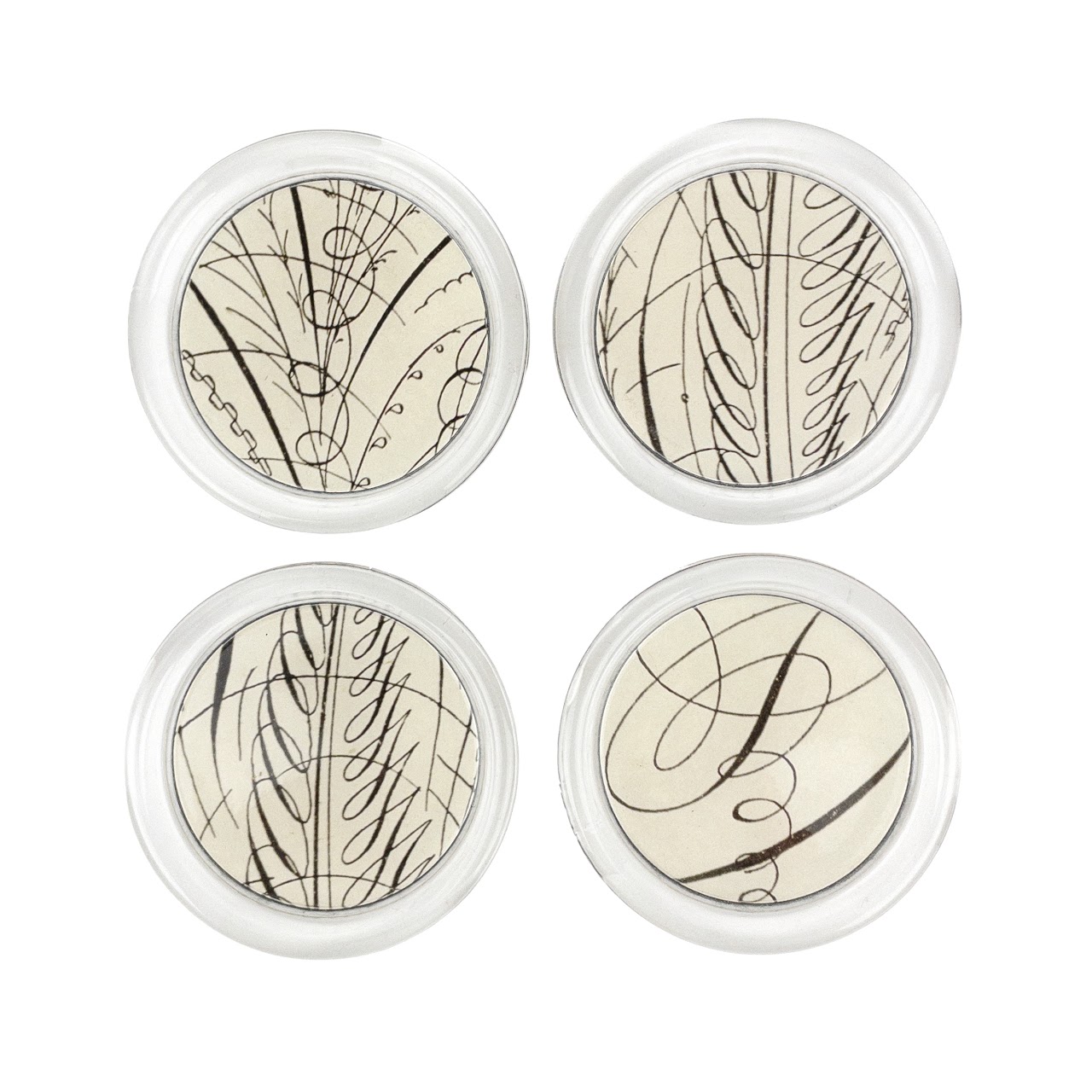 John Derian Set Of Four Glass Coasters