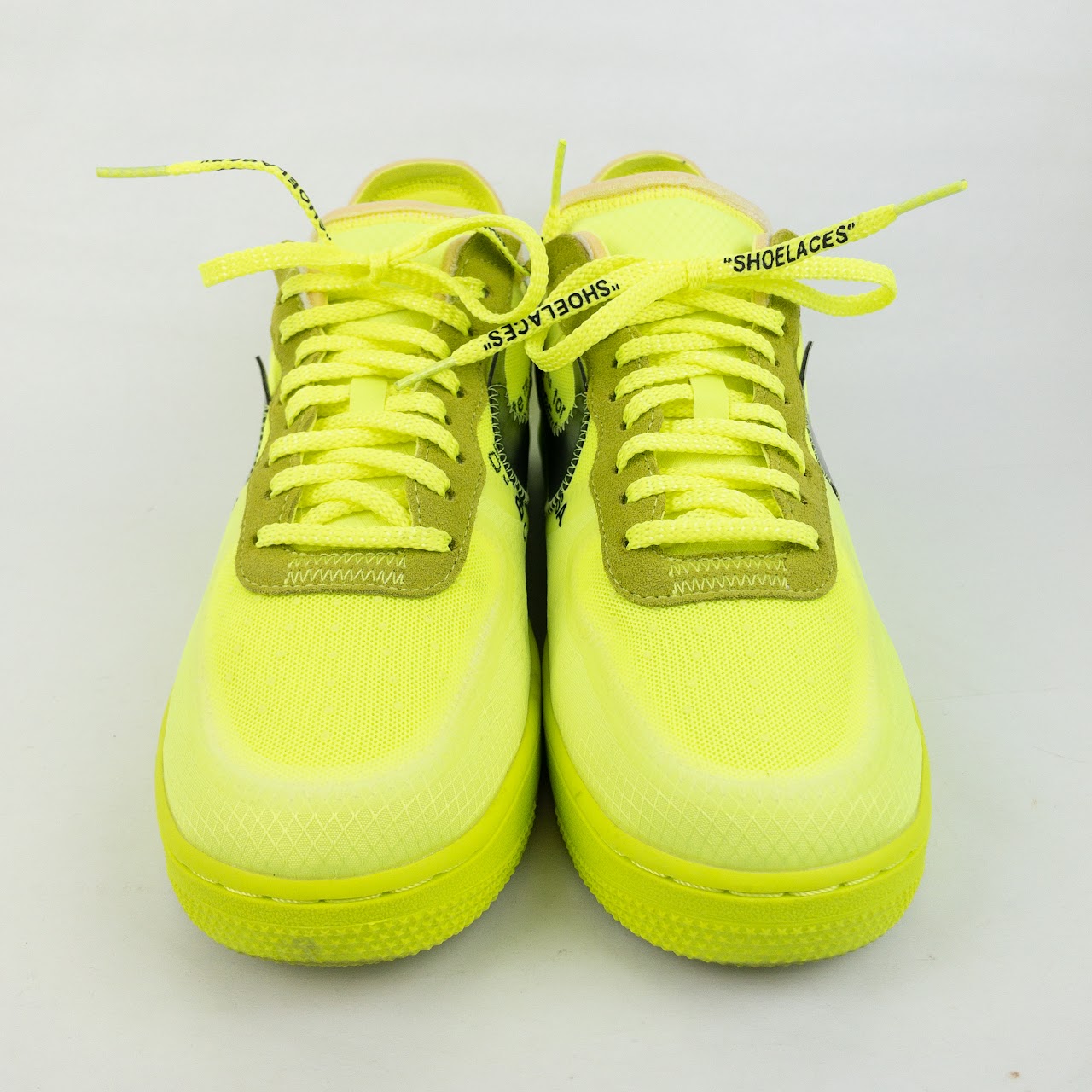 Nike x Off White Neon Air Force 1 Sneakers