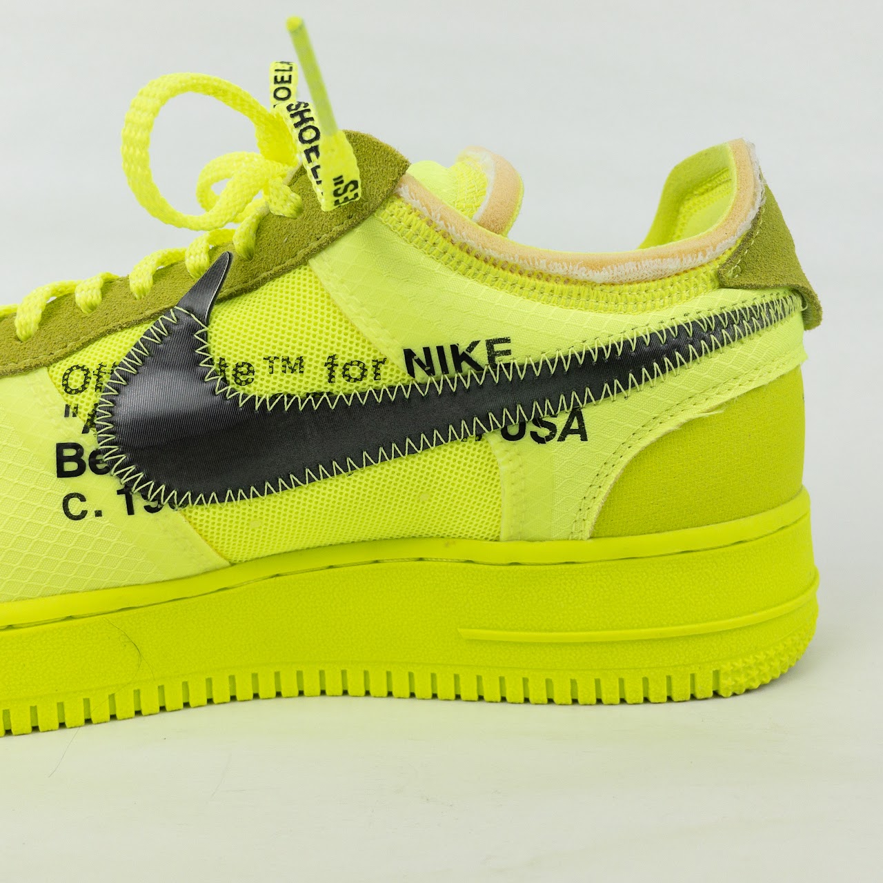 Nike x Off White Neon Air Force 1 Sneakers