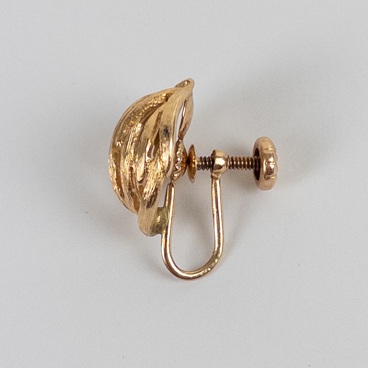 14K Gold Single Clip Earring