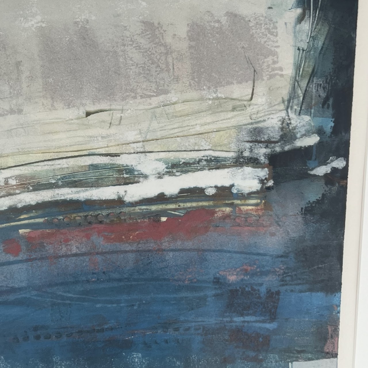 Anne Raymond 'January Encounter  VIII' Signed Contemporary Abstract Monotype