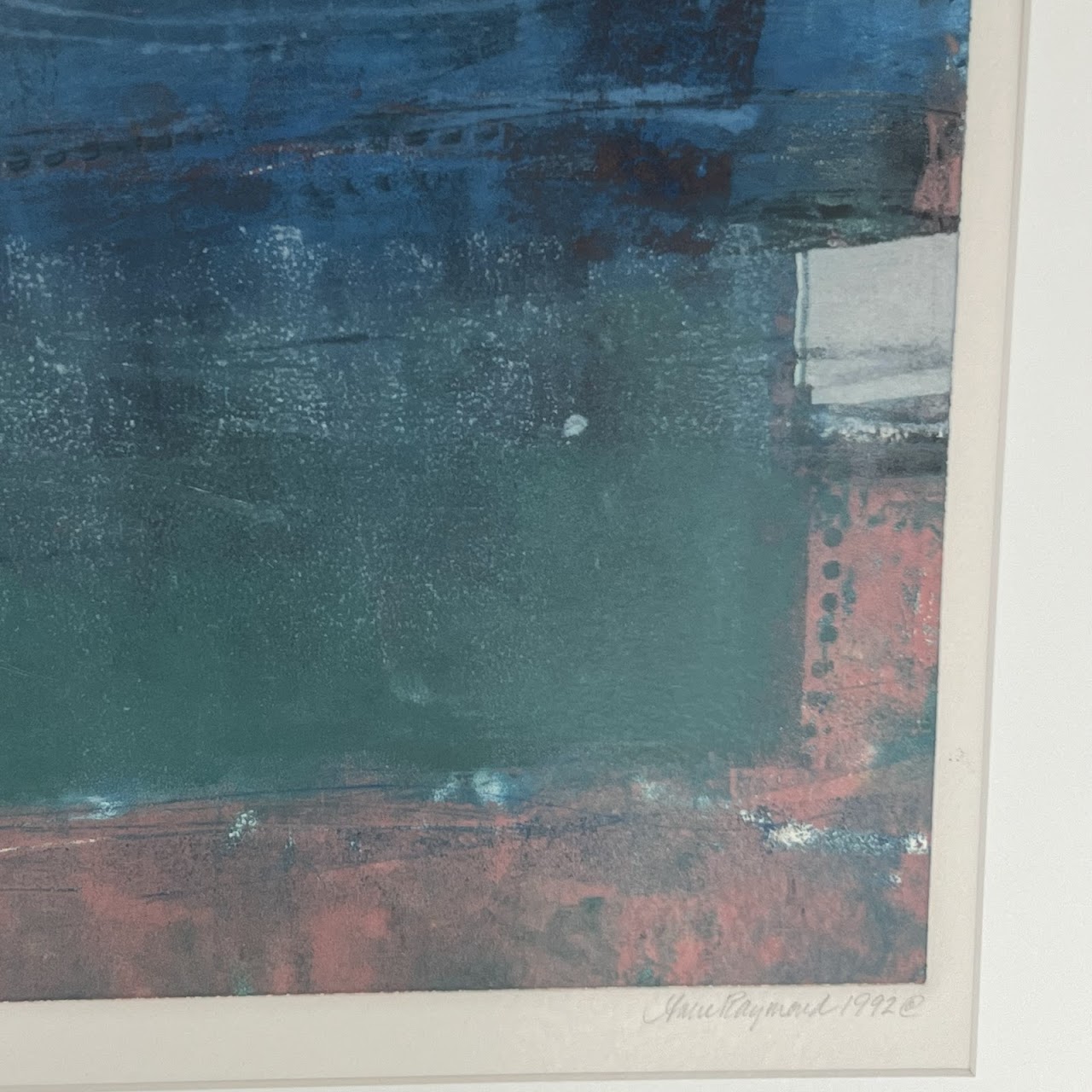 Anne Raymond 'January Encounter  VIII' Signed Contemporary Abstract Monotype