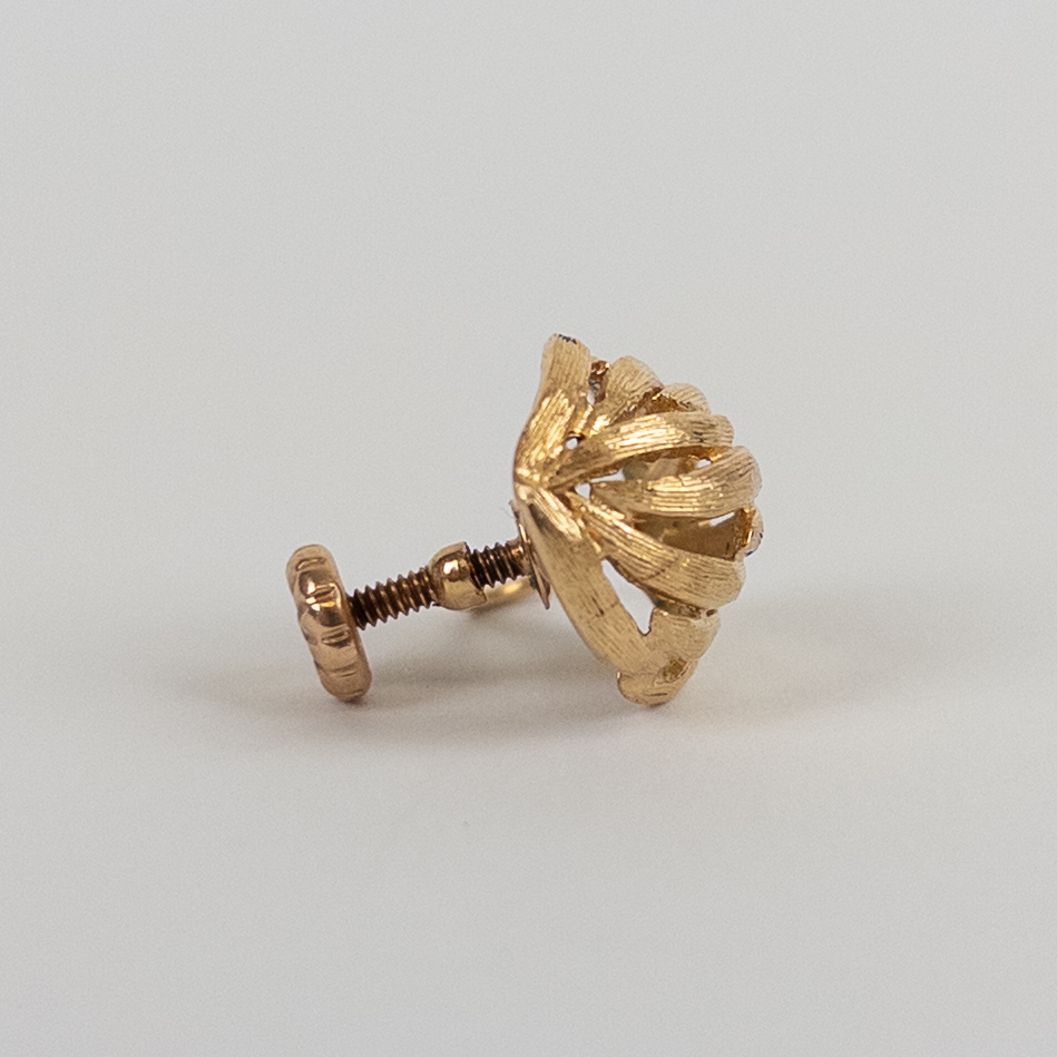 14K Gold Single Clip Earring