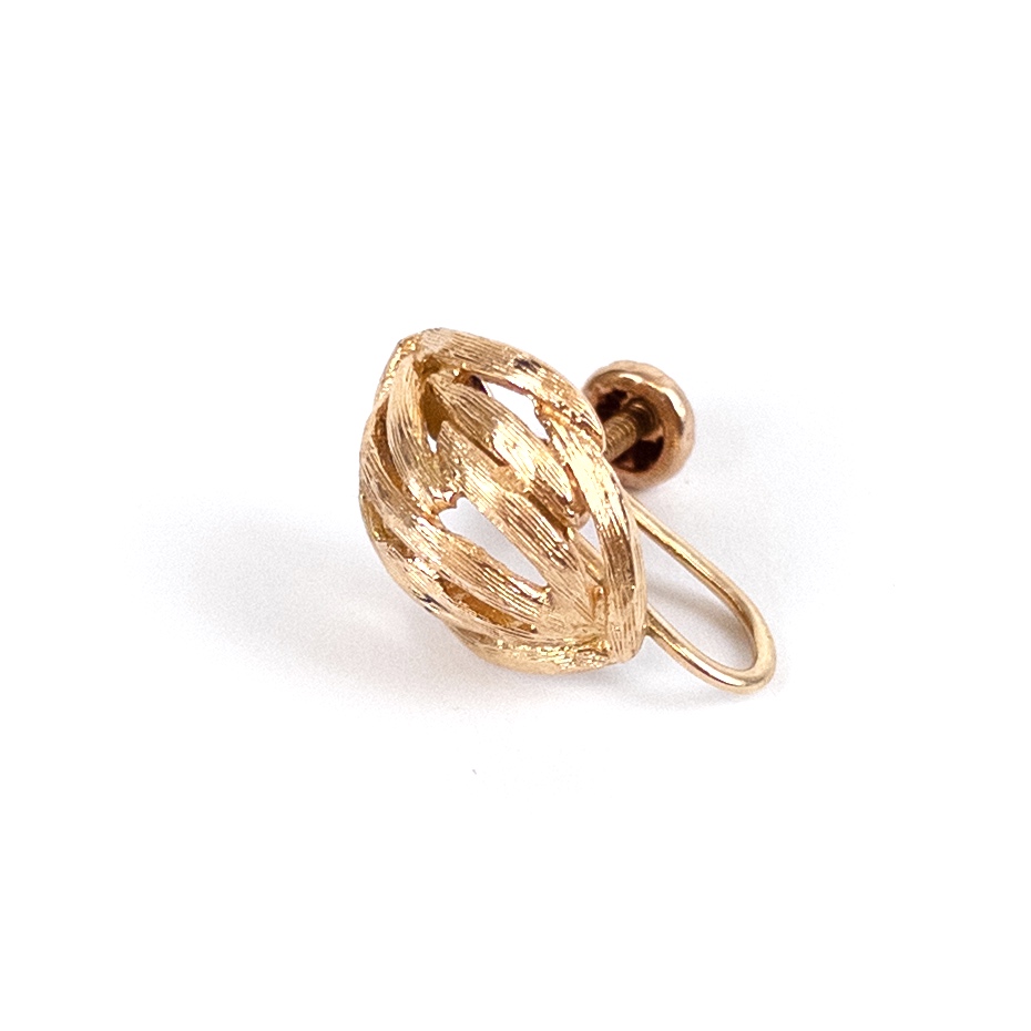 14K Gold Single Clip Earring