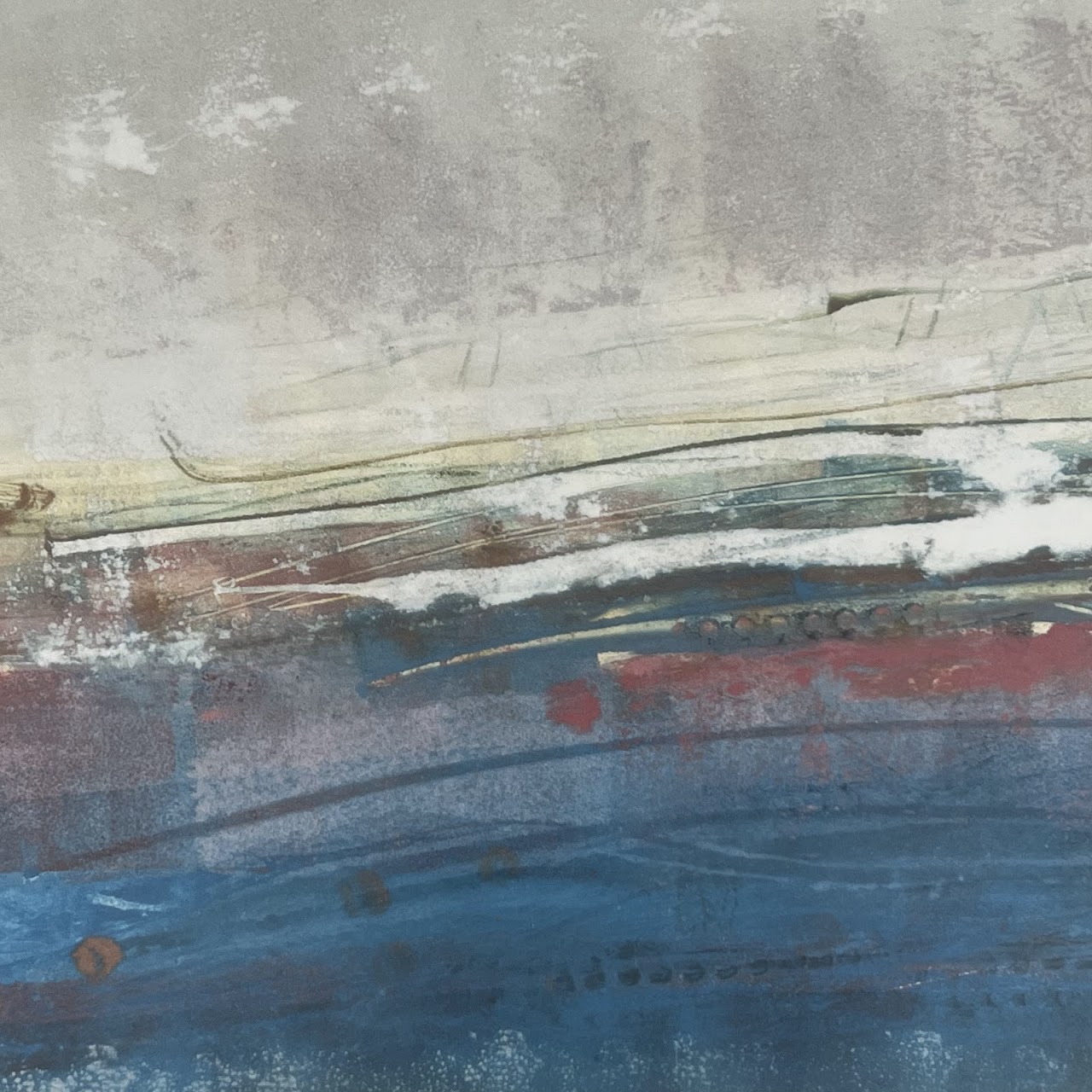 Anne Raymond 'January Encounter  VIII' Signed Contemporary Abstract Monotype