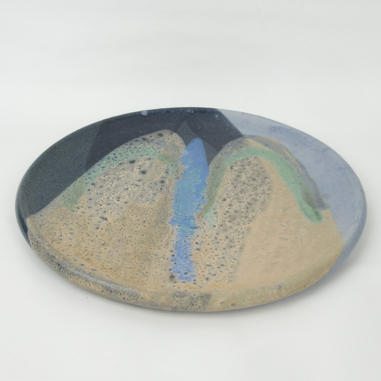 Ceramic Dish With Abstract Enamel Glaze