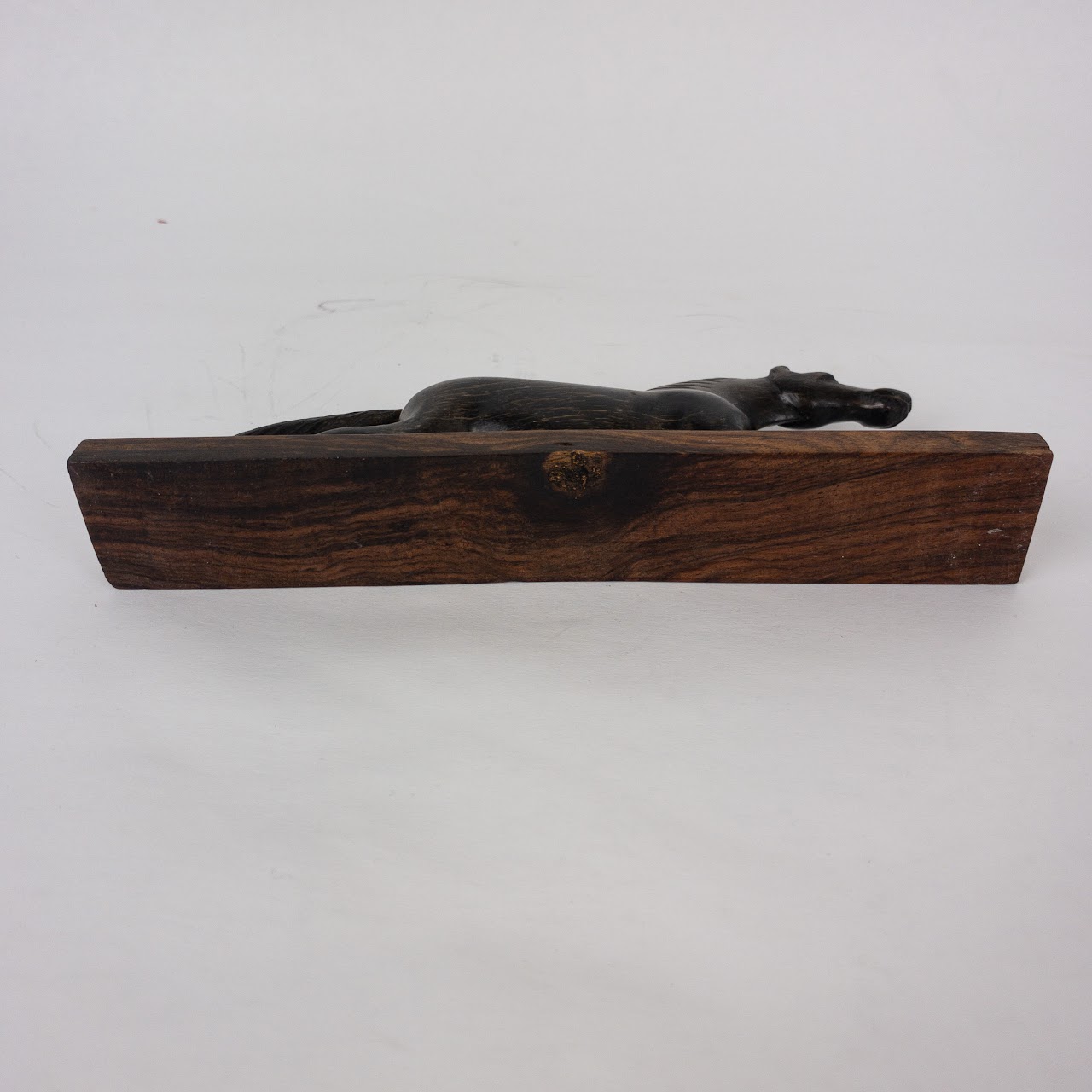 Ebony & Rosewood Racing Horse Carved Figurine