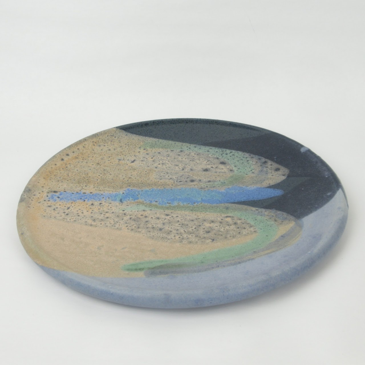 Ceramic Dish With Abstract Enamel Glaze