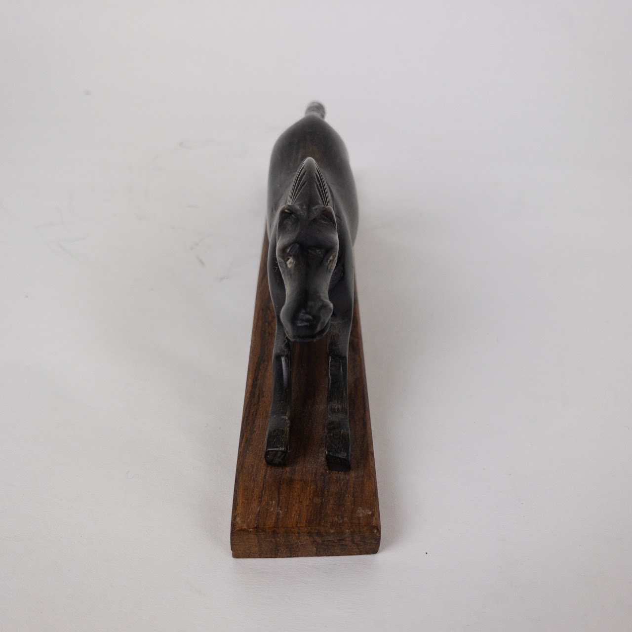 Ebony & Rosewood Racing Horse Carved Figurine