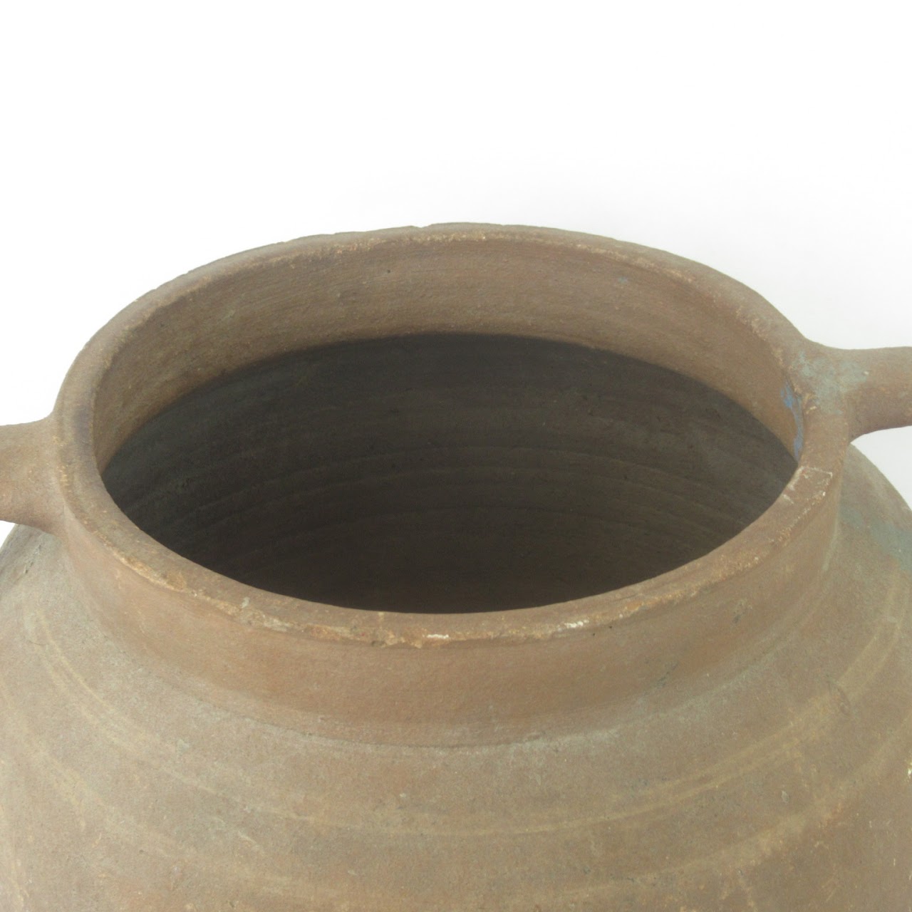 Large Rustic Clay Pottery Handled Urn