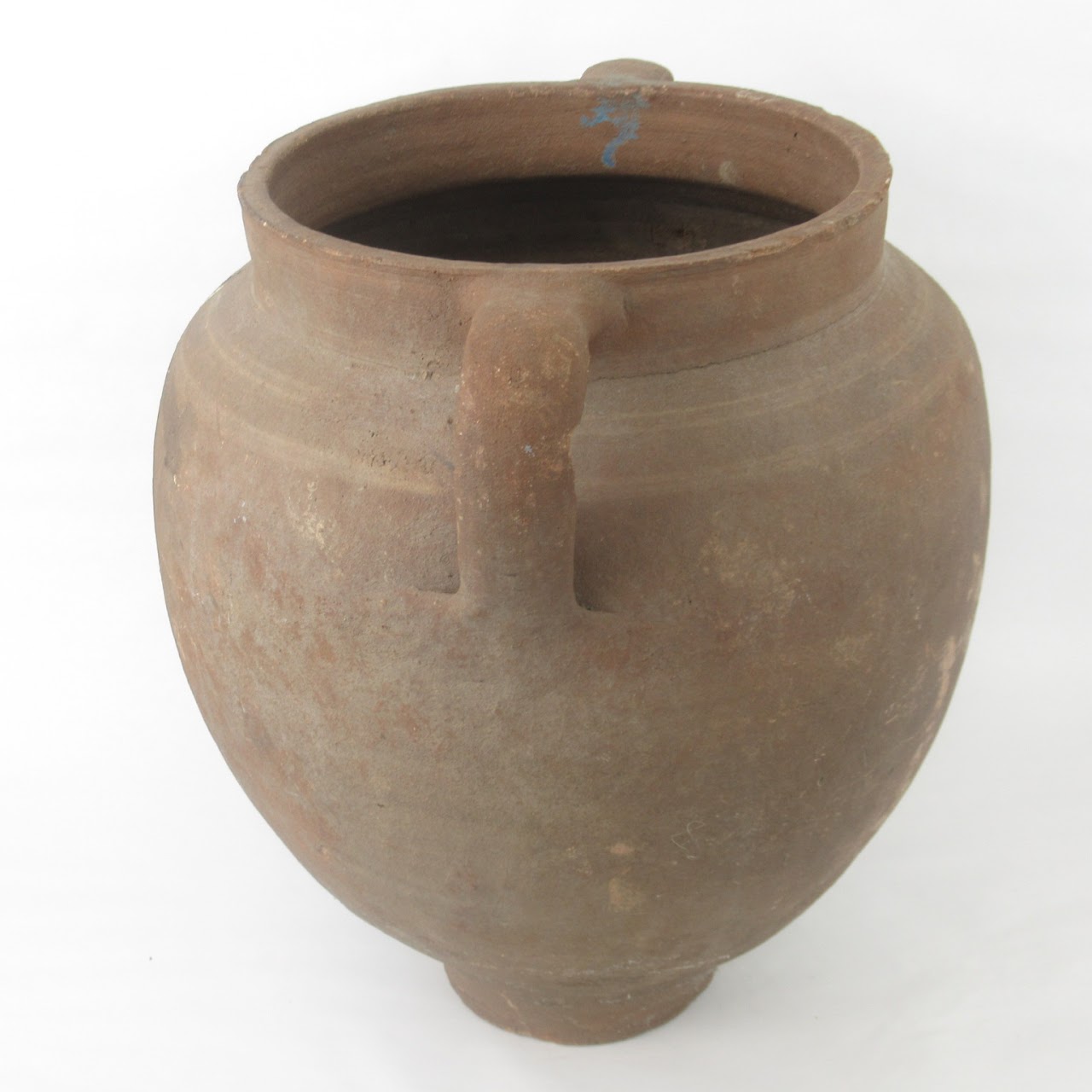 Large Rustic Clay Pottery Handled Urn