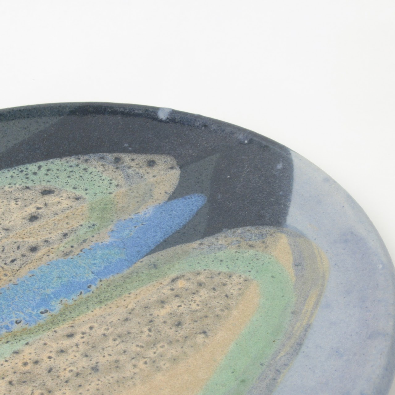 Ceramic Dish With Abstract Enamel Glaze