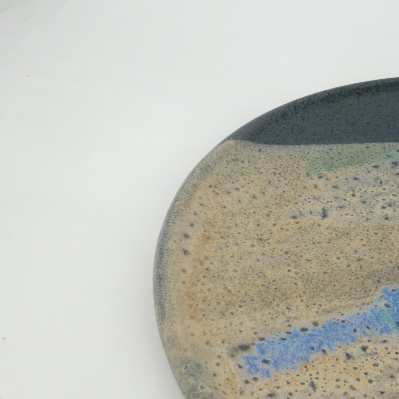 Ceramic Dish With Abstract Enamel Glaze