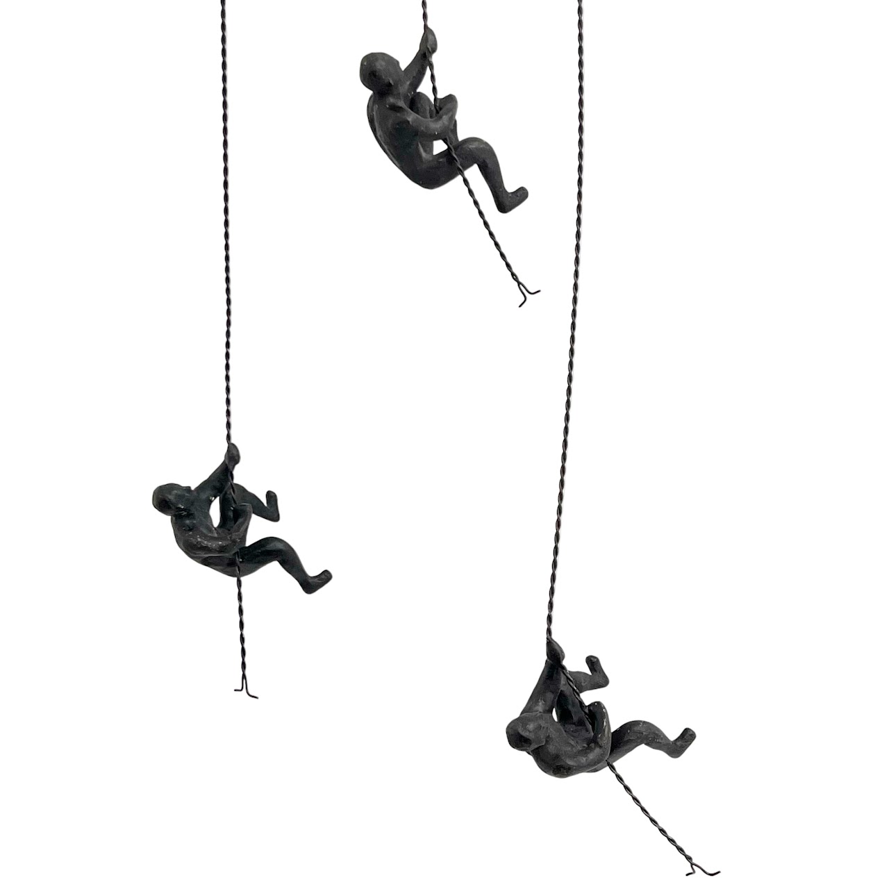 Bronze Climbing Man Wall Mounted Sculpture Trio