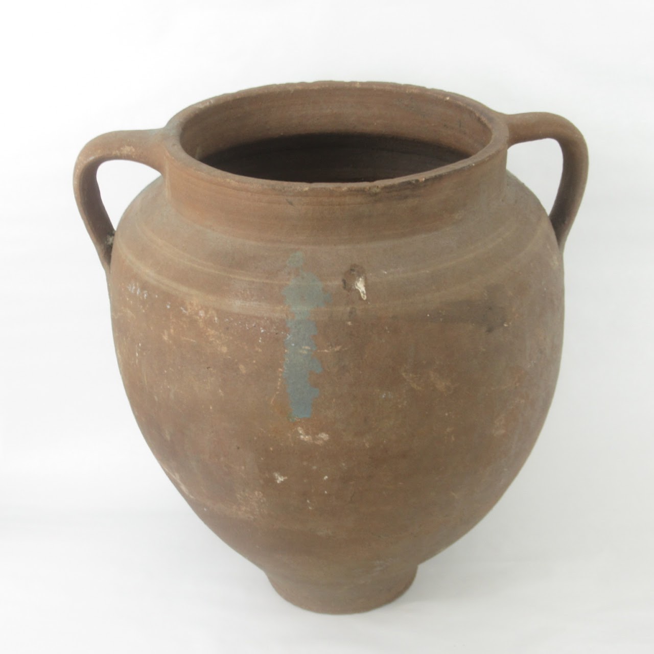 Large Rustic Clay Pottery Handled Urn