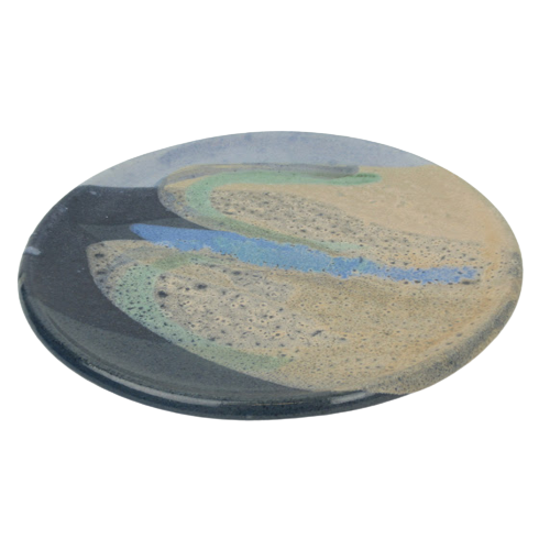 Ceramic Dish With Abstract Enamel Glaze