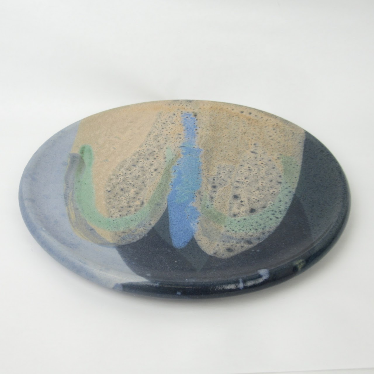 Ceramic Dish With Abstract Enamel Glaze