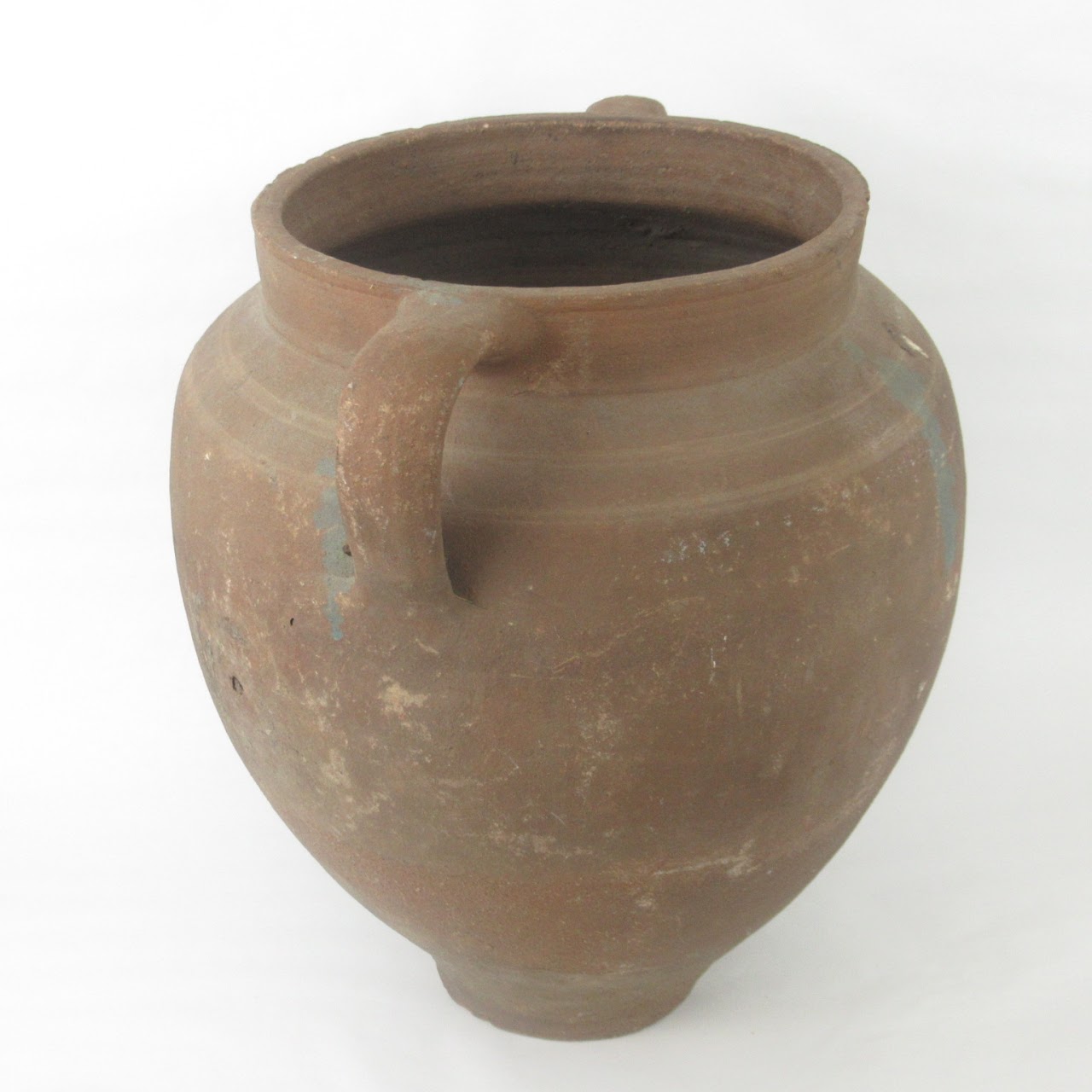 Large Rustic Clay Pottery Handled Urn